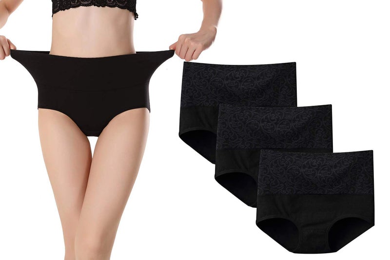 Kinyanco 3-Pack High Waist Tummy Control Panties for Women, Cotton Underwear No Muffin Top Shapewear Brief Panties (3-Pack, Medium) - Image 1